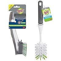 Scotch-Brite Kitchen Brush Kit - Glass and Water Bottle Brush & Advanced Soap Control Dishwand Brush - Scrub Brushes for Cleaning Kitchen and Washing Dishes