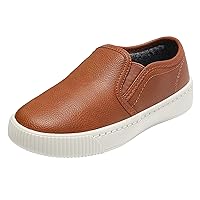 HOMEHOT Boys Slip on Sneakers Casual Dress Shoes Faux Leather (Toddler,Big Kids, Little Kids)