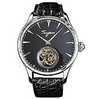 SU8000ISB Tourbillon Master Seagull ST8000 Movement Sapphire Glass Men's Mechanical Watch 1963, black, Ribbon