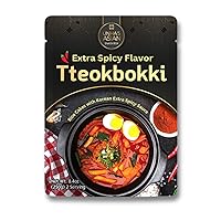 Korean Rice Cakes, Street Food Tteokbokki, Authentic Stir-Fried Rice Cake, Easy to Make Lunch, Dinner, Snacks, Try W/Ramen, noodles, Instant Meal 2 Person (250g/8.82oz) - EXTRA SPICY
