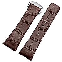 Genuine Leather Watch Strap for Omega Constellation Double Eagle Series Men Women 17mm 23mm Watchband (Color : Brown, Size : 23mm Rosegold Clasp)