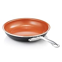 Gotham Steel 9.5 Inch Non Stick Frying Pans, Frying Pans Nonstick Skillet, Healthy and Non Toxic Ceramic Pan for Cooking, Nonstick Frying Pan, Oven Safe Skillet, Dishwasher Safe - Copper