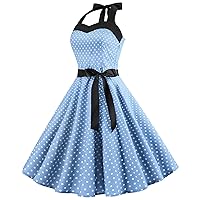 Women's Vintage Musical Note Sheet Music Print Dress 50's V Neck Sleeveless Cocktail Swing Bow-Knot Belted Dresses