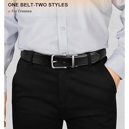 BULLIANT Men's Belt, Reversible Belt 1.25