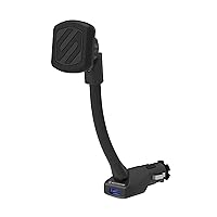 Scosche MAG12VB MagicMount Universal Magnetic Car Phone Holder, Cigarette Lighter Mount with USB Charger, Easy Magnet Mounting for iPhone, iPad, Smartphones, Tablets, and All Devices
