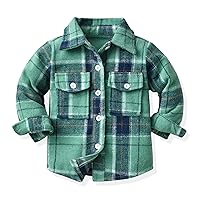 Fashion Flannel Shirt Jackets Plaid Long Sleeve Lapel Button Down Shacket Fall Winter Coat Outwear Casual