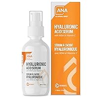 Hyaluronic Acid Serum for Face, Hydrating Serum with MSM, Vitamin C, Aloe, Glycerin & Organic Botanicals, Hydrates & Encourages Moisture Retention (60ml / 2 fl.oz)