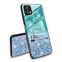 Bible Verse Psalm 46-5 Case for Moto G Stylus 5G 2023,Tempered Glass Back Cover,Side Soft TPU Bumper Cutting Groove Anti-Skid Design Protective Cover for Moto G Stylus 5G 2023,