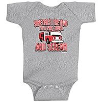 Threadrock Baby Boys' Sometimes I Pretend I'm a Fire Truck Infant Bodysuit