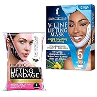 SWISSÖKOLAB Double Chin Reducer V Line Lifting Mask + Reusable Face Slimming Strap Lifting Bandage Chin Up Patch Chin V Up Contour Tightening