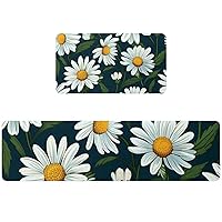Set of 2 Anti Fatigue Cushioned, Stain and Scratch Resistant Kitchen Floor Mats, Ergonomic Standing Office Desk Mat, 15.7x29.5in +15.7x59in