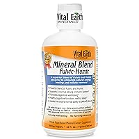 Vital Earth Minerals Fulvic Humic Mineral Blend Liquid – Fulvic Acid Supplement with 70+ Trace Minerals, Electrolytes for Recovery, Balance & Energy, 32 Oz + 1 Oz Cup