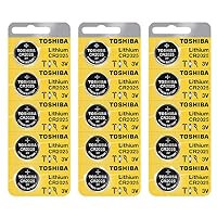 Toshiba CR2025 3 Volt Lithium Coin Battery (15 Batteries)