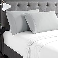 Cathay Home Hospitality 2-Piece King Pillowcase Set Hotel Collection - King & Cal King - Wrinkle & Fade Resistant Double Brushed Ultra Soft Microfiber - Light Grey, King (20