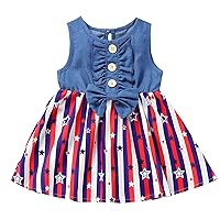Toddler Pageant Dresses Toddler Dress Girls Summer Independence Day Sleeveless Star Pageant Dresses for Big Girls