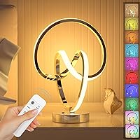Modern Table Lamps, 16 Modes Color Changing Spiral Lamp, Dimmable Spiral LED Lamp with Memory Function, Touch & Remote Control Small Bedside Lamp for Nightstand, Ideal Gift
