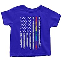 Threadrock Kids Gay Pride Rainbow American Flag Toddler T-Shirt