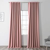 HPD Half Price Drapes Room Darkening Curtains 120 Inches Long for Bedroom & Living Room (1 Panel), 50 X 120, Fresco Blush