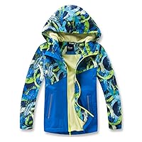 Hiheart Boys Girls Fleece Lined Hooded Jackets Waterproof Outdoor Windbreaker