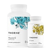 THORNE Essential Vitamins Bundle: Vitamin C & D-5000 Complex - Immune, Bone Health, and Energy Support - 60 to 90 Servings