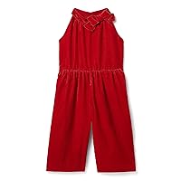 Janie and Jack Girl's Velour Romper (Toddler/Little Kids/Big Kids) Red 12 Big Kid