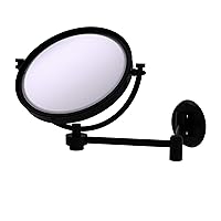 Allied Brass WM-6/5X 8 Inch Wall Mounted Extending 5X Magnification Make-Up Mirror, Matte Black