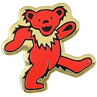 Visionary Grateful Dead Bear Metal Sticker, Gold, 8cm