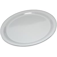 Carlisle FoodService Products Kingline Reusable Plastic Plate Dinner Plate for Home and Restaurant, Melamine, 9 Inches, White, (Pack of 48)