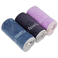 Microfiber Gym Towel Set for Sports Fitness, Yoga, Workout, Swimming, Soft and Quick-Drying Towels for Gym Bag (3 Pack, Blue+Grey+Purple)