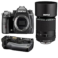 Pentax K-3 Mark III APS-C-Format DSLR Camera, Black with HD DA 55-300mm f/4.5-6.3 ED PLM WR RE Telephoto Zoom Lens with Pentax D-BG8 Battery Grip Black