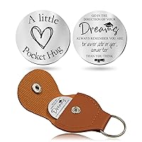 Pocket Hug Token Gifts for Men Boyfriend Girlfriend Inspirational Gift for Son Daughter Brother with Leather Keychain