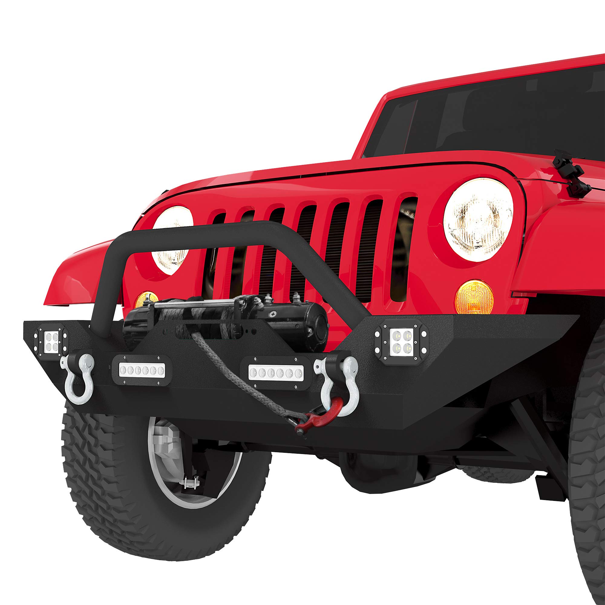 Mua LEDKINGDOMUS Front Bumper Compatible with 07-18 Jeep Wrangler JK &  Unlimited Rock Crawler Bumper with 4X LED Lights w/Winch Plate and D-rings  trên Amazon Mỹ chính hãng 2023 | Fado