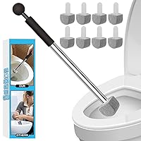 Pumice Stone Toilet Bowl Cleaner Toilet Deep Cleaning,Bathroom Cleaner Brush Toilet Wand Refills with Long Handle for Remove Hard Water Stains with 1 Wand+ 8 Pumice Stones