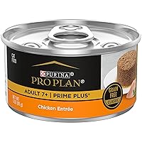 Purina Pro Plan Grain Free Senior Wet Cat Food Pate, SENIOR Adult 7+ Prime Plus Chicken Entree - (Pack of 24) 3 oz. Pull-Top Cans
