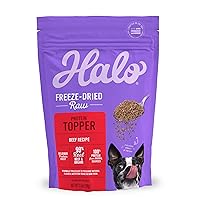 Halo Freeze Dried Raw Topper, Beef Protein Recipe, Freeze Dried Raw, Real Meat Topper, All Life Stages, 3.5-OZ Bag
