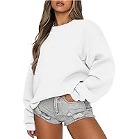 Sweatshirts for Women Crewneck Cable Sleeve Sweaters Lightweight Fashion 2023