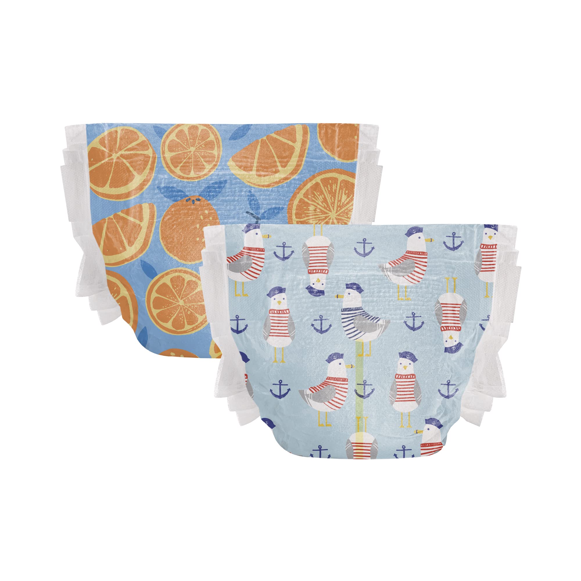 The Honest Company Clean Conscious Diapers | Plant-Based, Sustainable | Orange You Cute + Feeling Nauti | Club Box, Size 3 (16-28 lbs), 62 Count