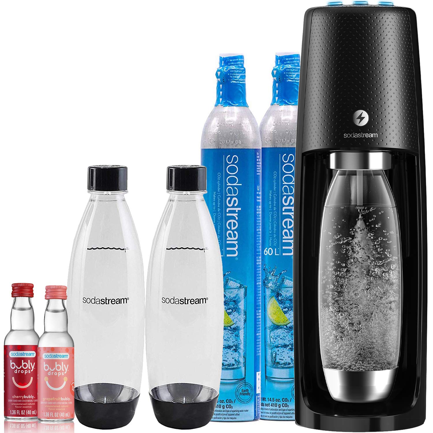 Mua SodaStream Fizzi One Touch Sparkling Water Maker Bundle (Black) with  CO2, BPA Free Bottles, and Bubly Drops Flavors trên Amazon Mỹ chính hãng  2023 | Giaonhan247