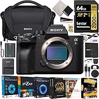 Sony a7R IV Mirrorless Full Frame Camera Body New Version ILCE-7RM4A/B Bundle with Sony LCSU21 Case + Lexar 2000X 64GB Memory Card, Photo Video Software Kit + Deco Gear Accessories