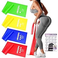 Resistance Bands for Physical Therapy Women, Extended Exercise Stretch Bands for Yoga, Pilates, Rehab, Fitness and Strength Training, Elastic Workout Bands with Training Poster
