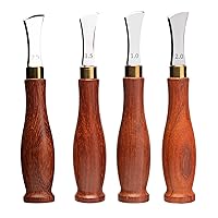 MEABEN Set of 4 Leather Edge Creaser Creasing Tool Stainless Steel Leather Edger Creaser Skiving Crimping Tool with Wood Handle for DIY Handmade Leather Working Craft, 1/1.5/2/2.5mm