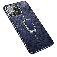 Leather Cover for iPhone 15 Pro Max/15 Pro/15 Plus/15 Ultra Thin Silicone Phone Case with Magnetic Kickstand Lens Raised Edge Protection Shell (Blue,15 Pro Max'')