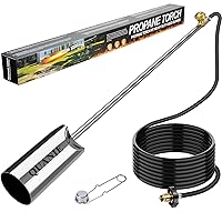 Propane Torch Burner Weed Torch High Output 1,500,000 BTU with 10FT Hose,Heavy Duty Blow Torch with Flame Control and Flint Striker,Flamethrower for Garden Wood Ice Snow Road Charcoal