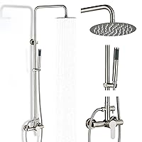 MOSSON Rain Shower System Bathroom Outdoor Shower Faucet Set with 8
