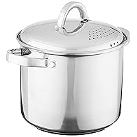 Oster Sangerfield Stainless Steel Cookware 5-Quart Pasta Pot w/Steamer & Strainer Lid