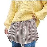 Womens Shirt Extender Fake Layering Leggings Top 2024 Plus Size Stripe Adjustable Lower Sweep Shirt Undershirt Skirt