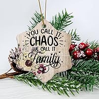 Personalized 3 Inch You Call It Chao, We Call It Family White Ceramic Ornament Holiday Decoration Wedding Ornament Christmas Ornament Birthday for Home Wall Decor Souvenir.