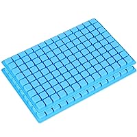 Silicone Candy Tray, 2 Pack 126-Cavity Mini Square Chocolate tray for Gummy Jelly Truffles Pralines Caramels, Ice Cube Tray (Blue)