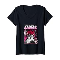 Womens I Gave My Heart To Anime I Chibi Kawaii Anime Cosplay V-Neck T-Shirt