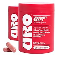 URO Urinary Tract Health Supplement for Women, 60 Count (Pack of 2) - Urinary Support Vitamins with Pacran Complete Cranberry Extract, D-Mannose, & Vitamin C - Vegan & Gluten-Free